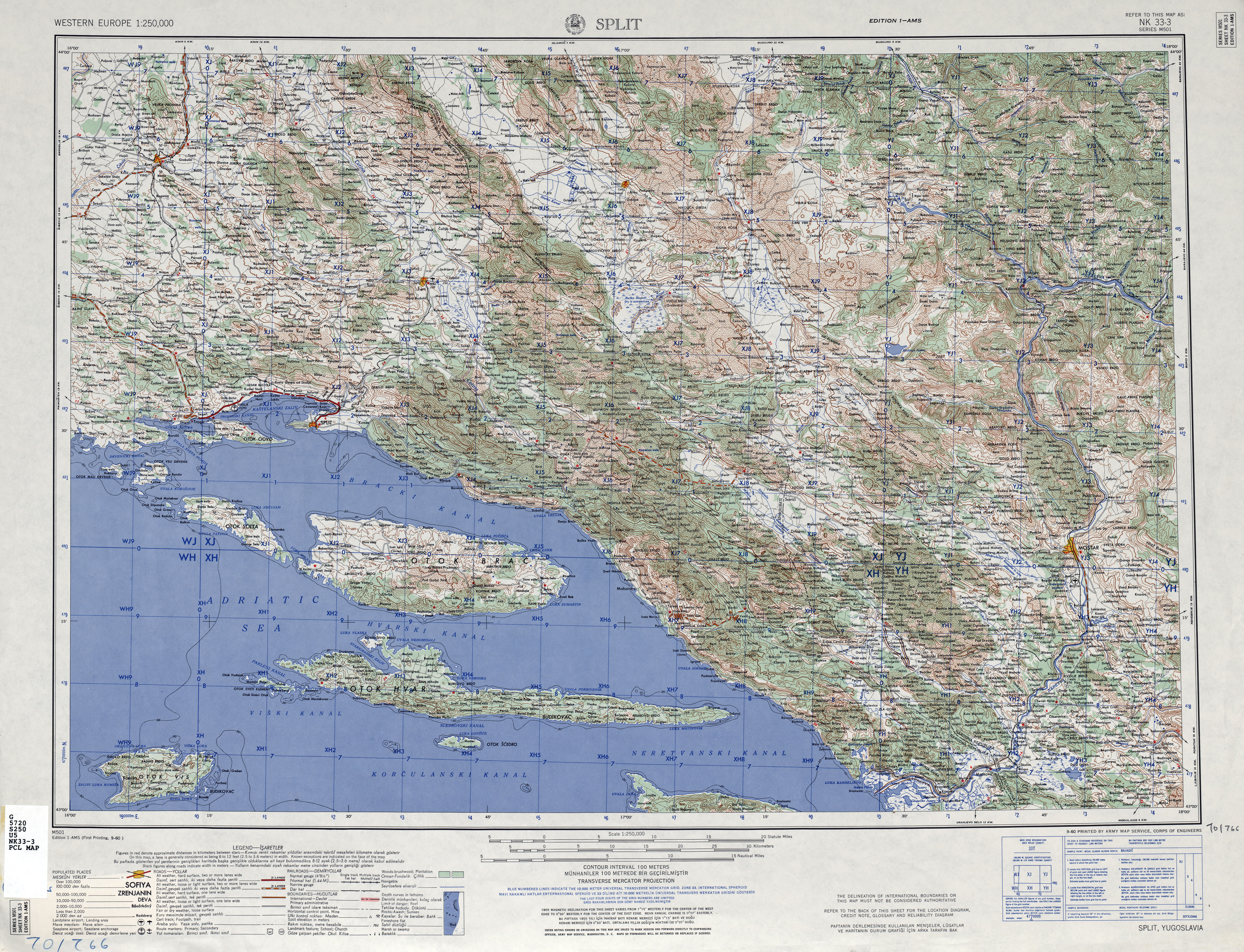 topografska karta splita Western Europe AMS Topographic Maps   Perry Castañeda Map  topografska karta splita