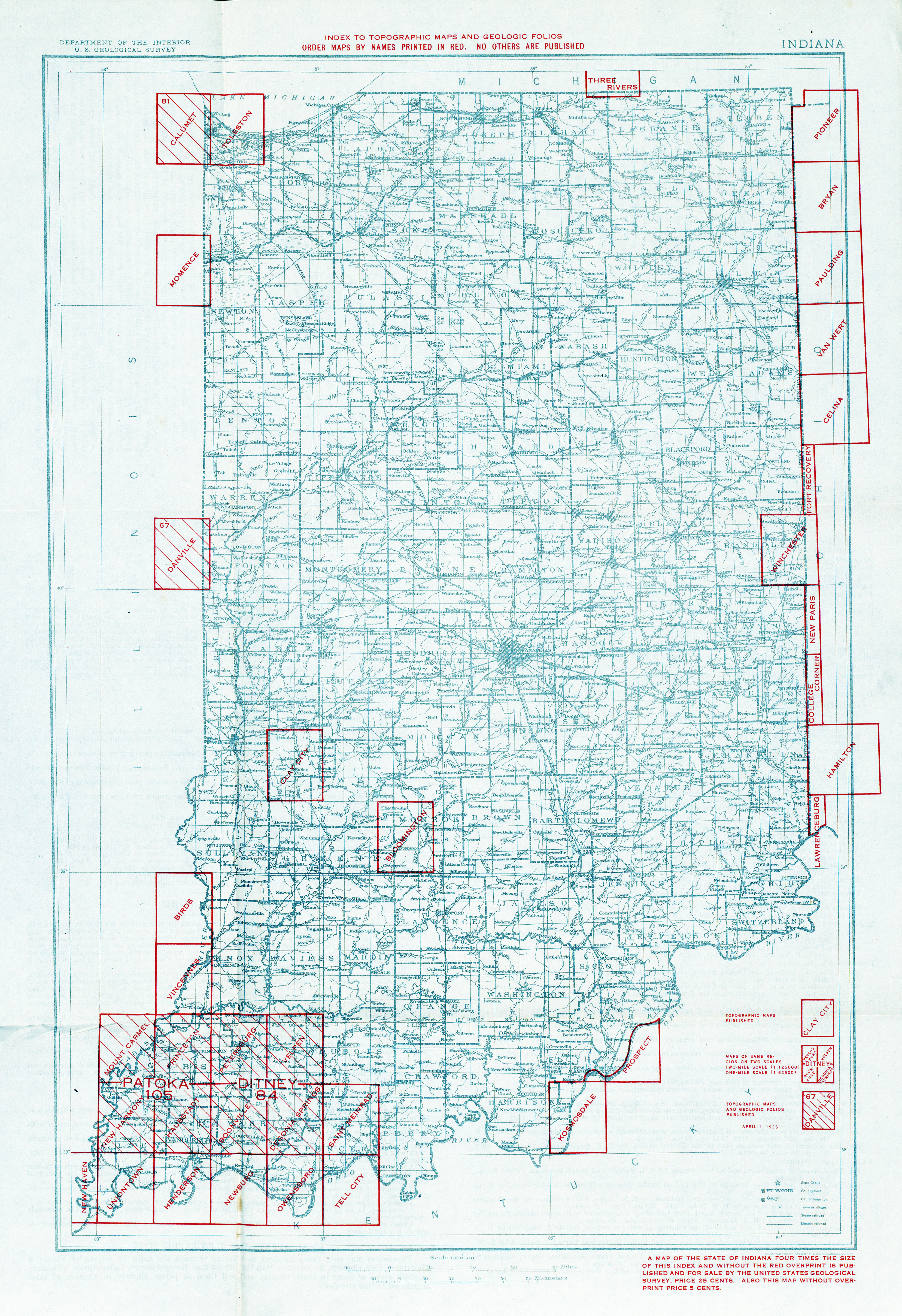 Indiana Historical Topographic Maps Perry Castaneda Map
