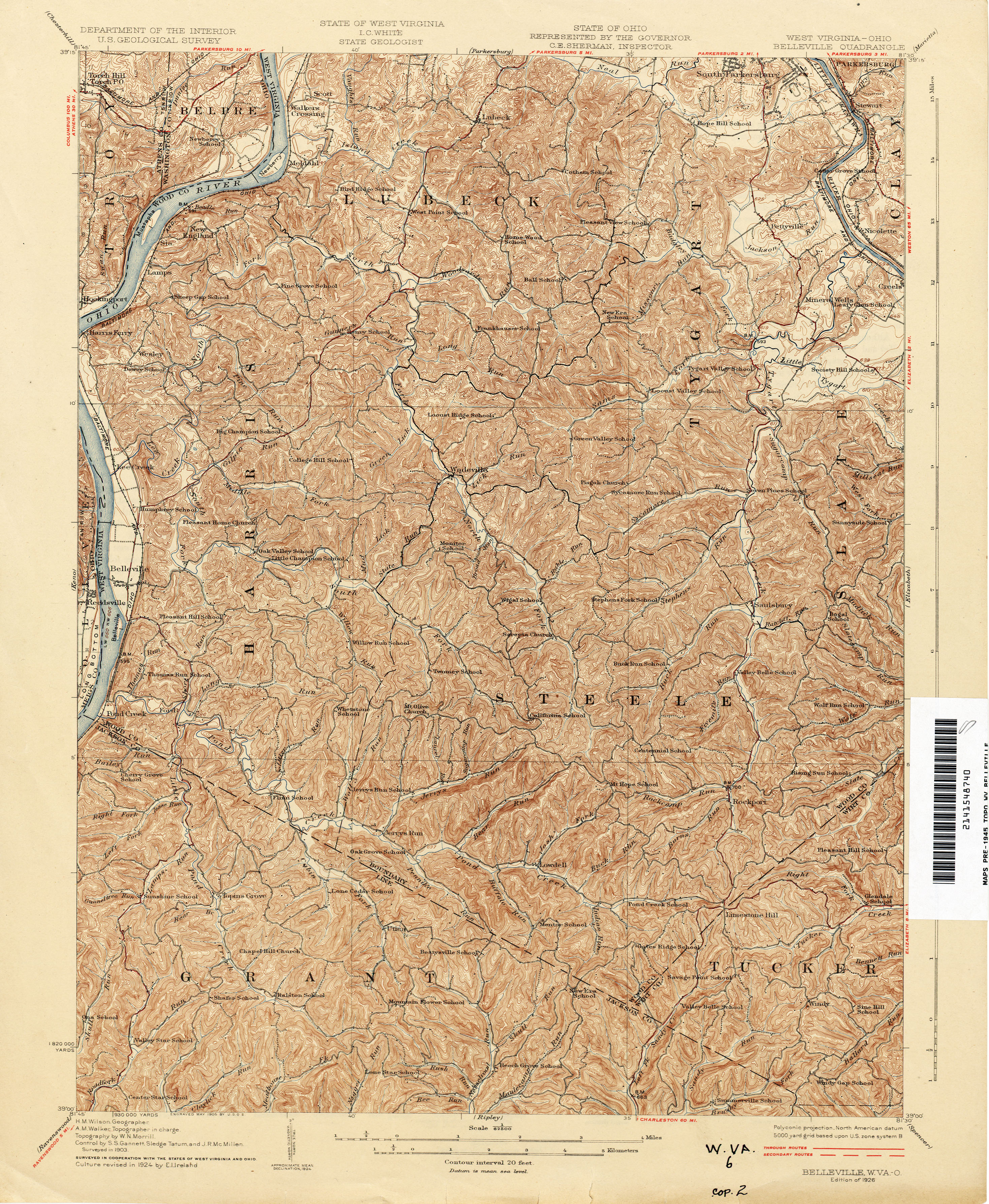 Meade Proctor Pinegrove Antique Littleton West Virginia 1905 US Geological Survey Topographic Map \u2013 Wetzel County Galmish Jacksonburg