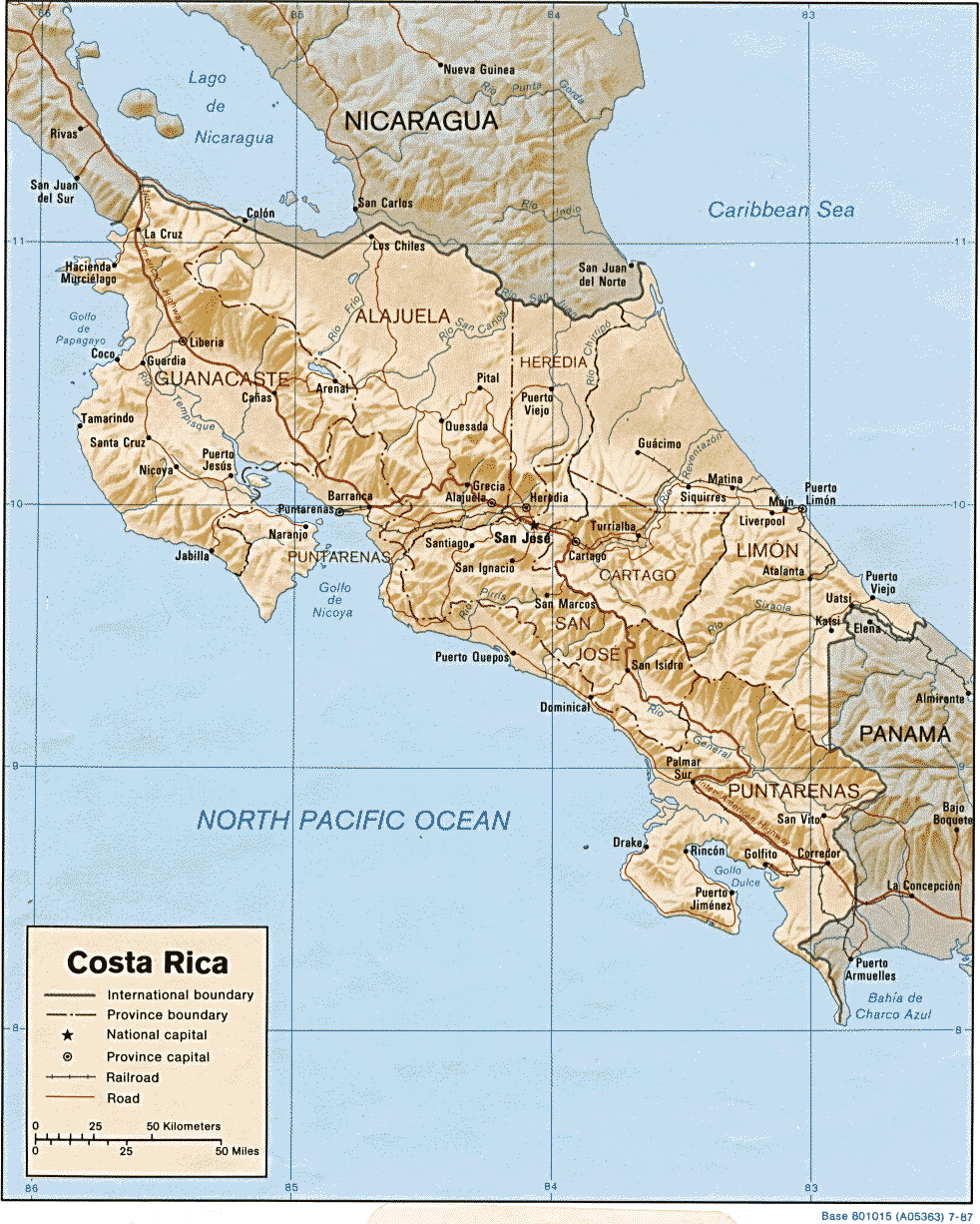 Costa Rica Maps Perry Castaneda Map Collection Ut Library Online