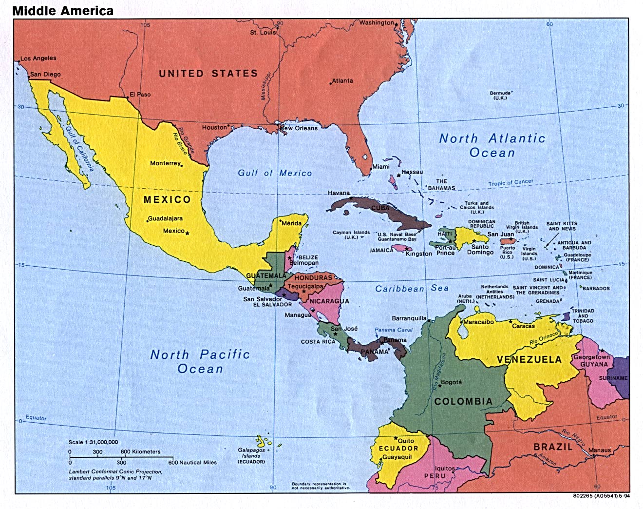 Map Of Us And Central America Americas Maps   Perry Castañeda Map Collection   UT Library Online