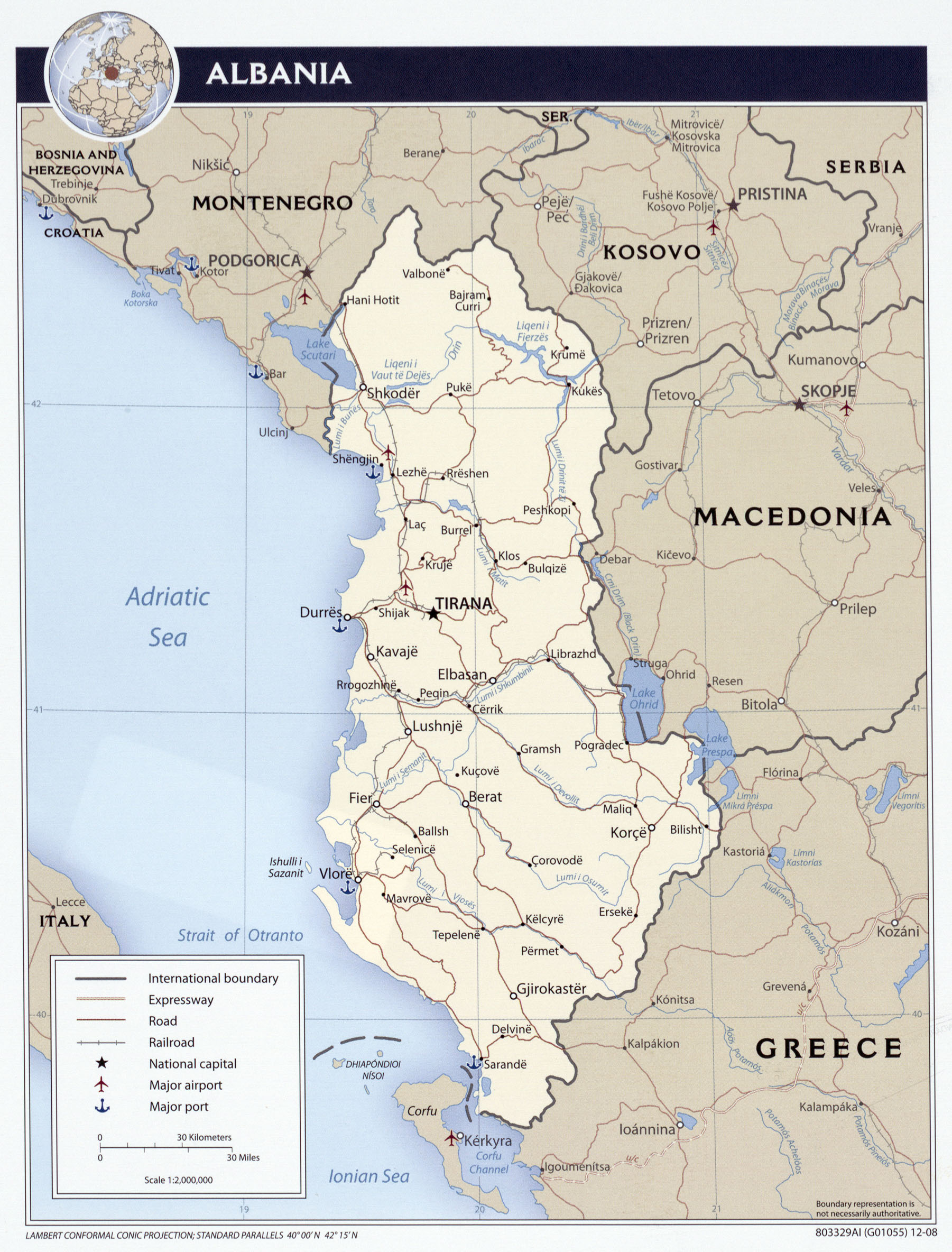 karta albanije Albania Maps   Perry Castañeda Map Collection   UT Library Online karta albanije