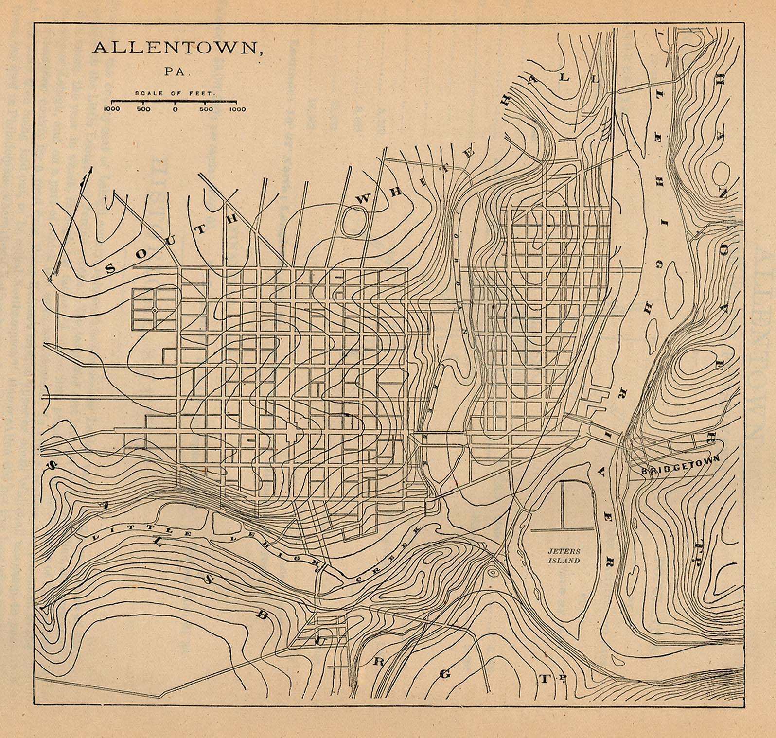 1797 PA MAP Easton Bethlehem Allentown Lancaster Sinking Spring History SURNAMES 
