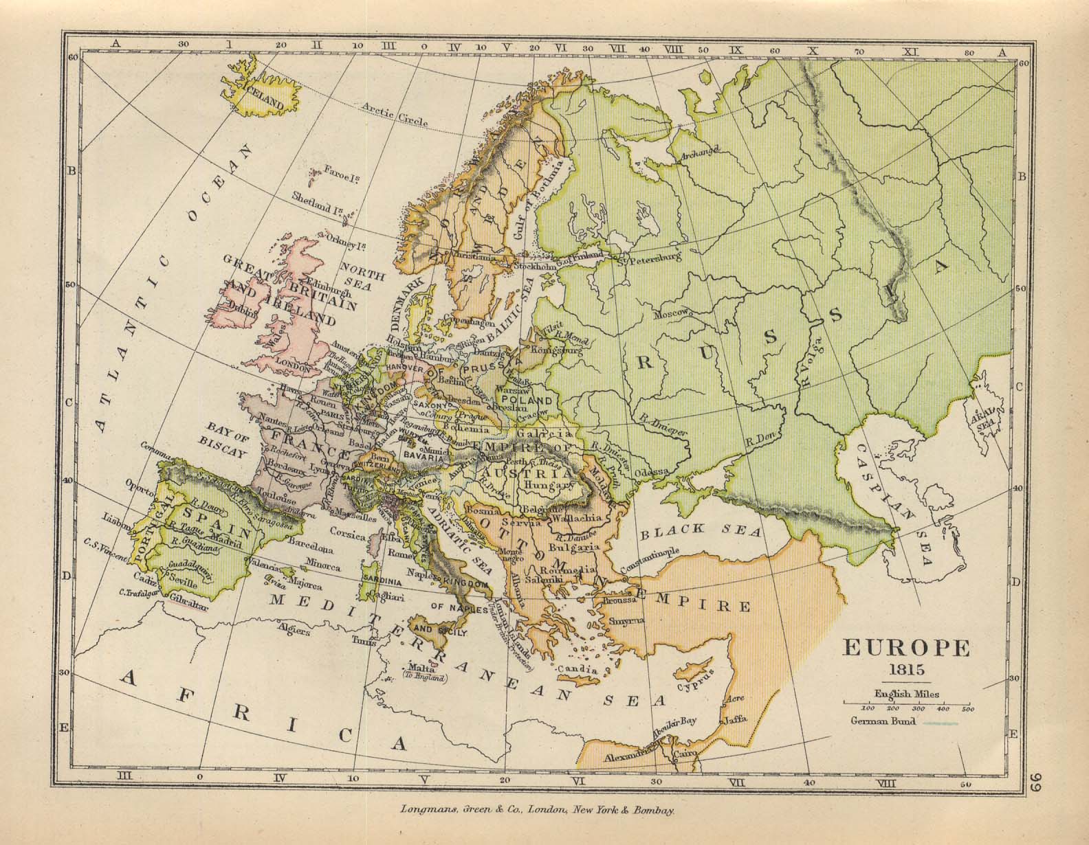Map of Europe Antique Map Map of Europe Orange and Blue To Frame Map Colors Vintage Map of Europe 1930/'s Map