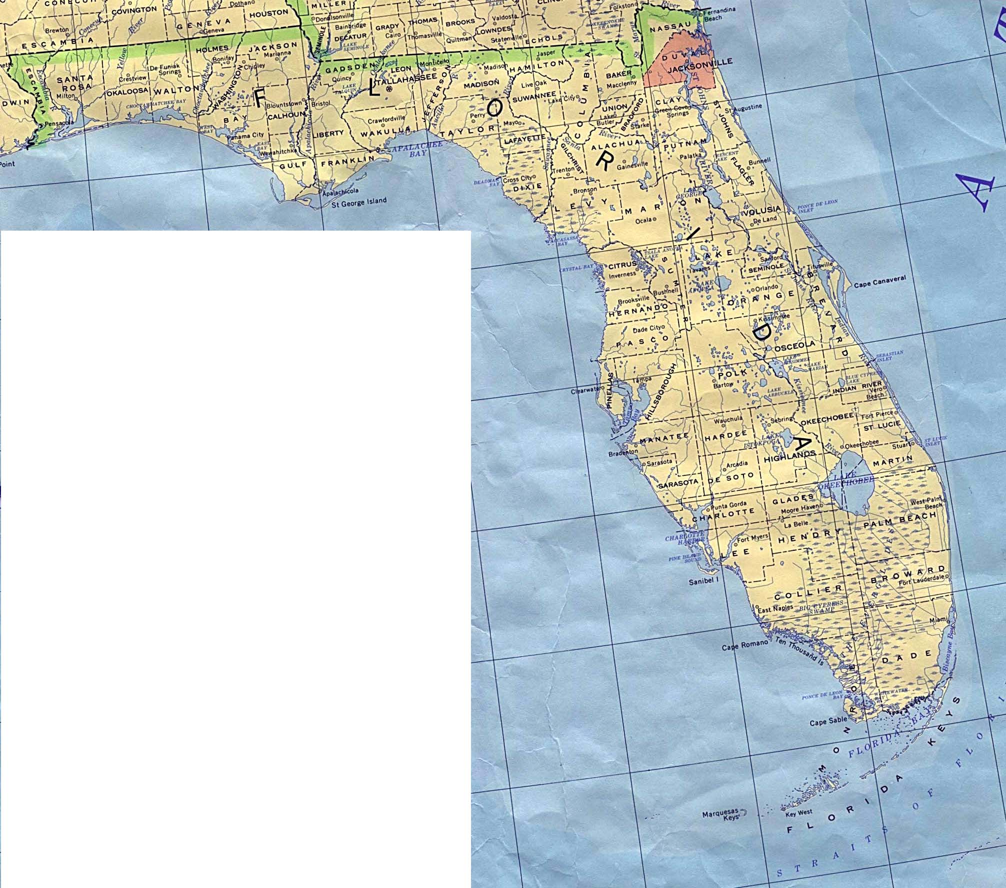 Florida County Line Map