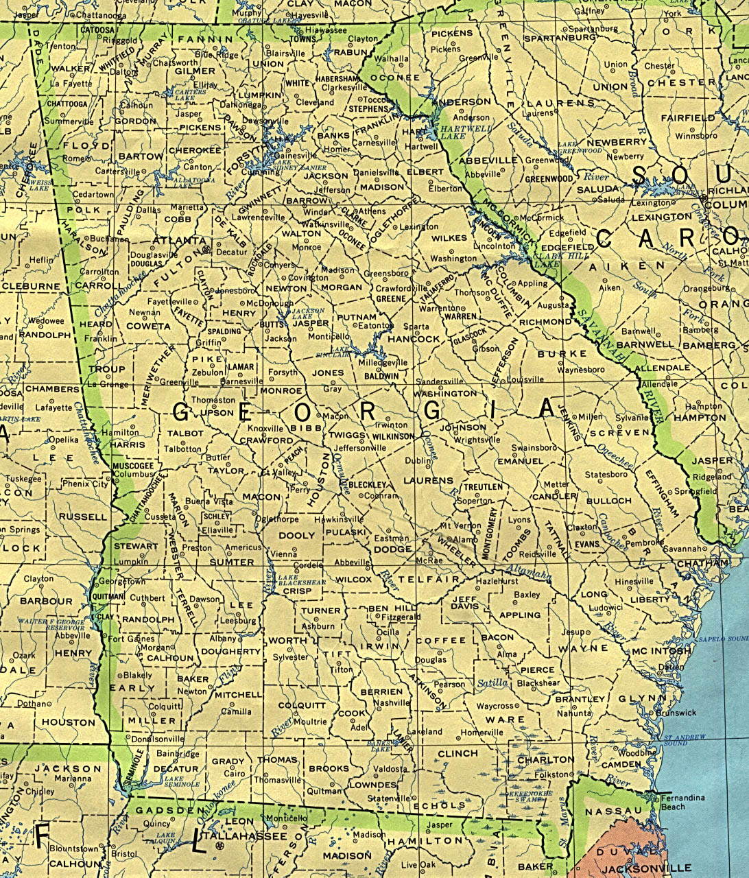 Georgia Maps Perry Castaneda Map Collection Ut Library Online