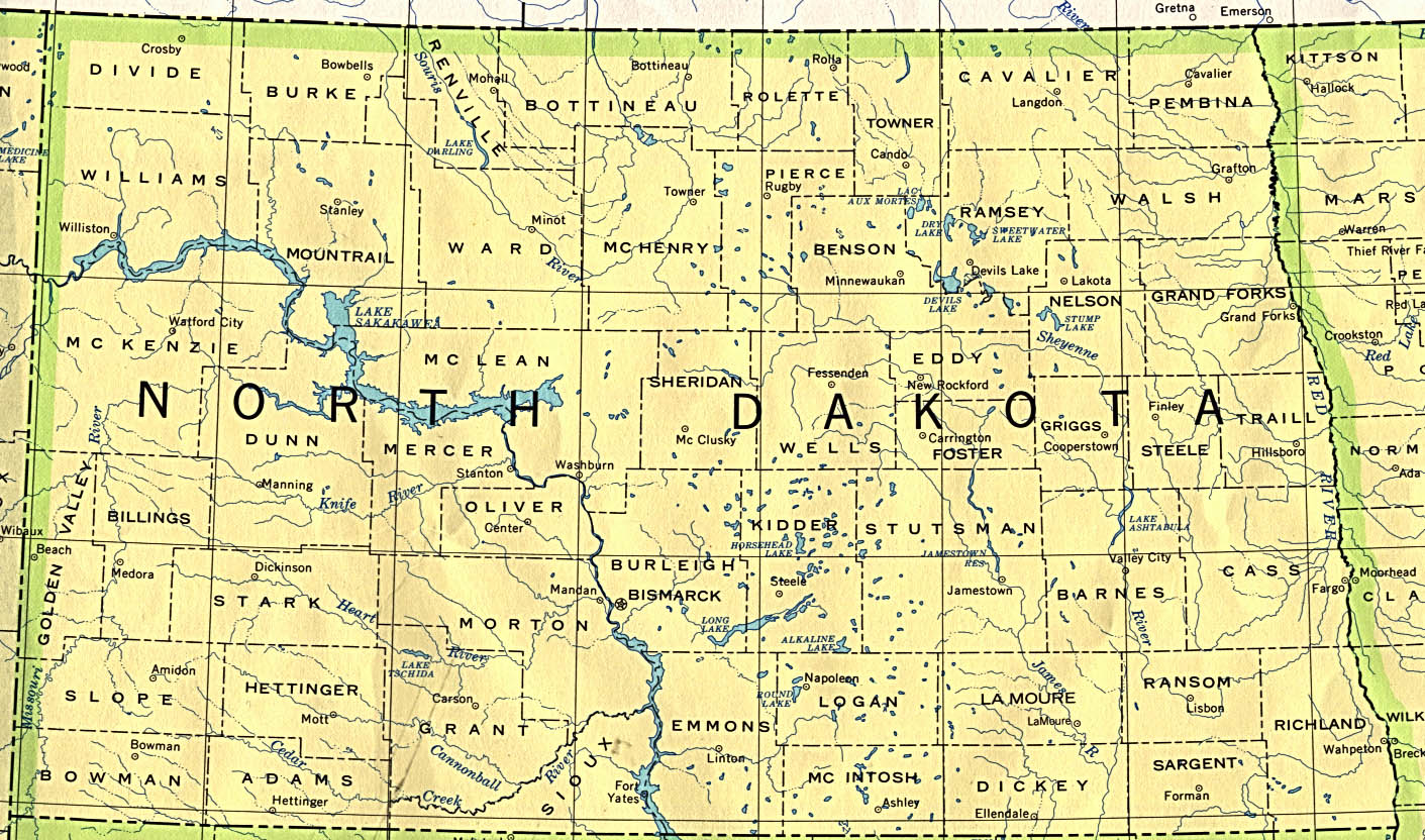 North Dakota Maps Perry Castaneda Map Collection Ut Library Online