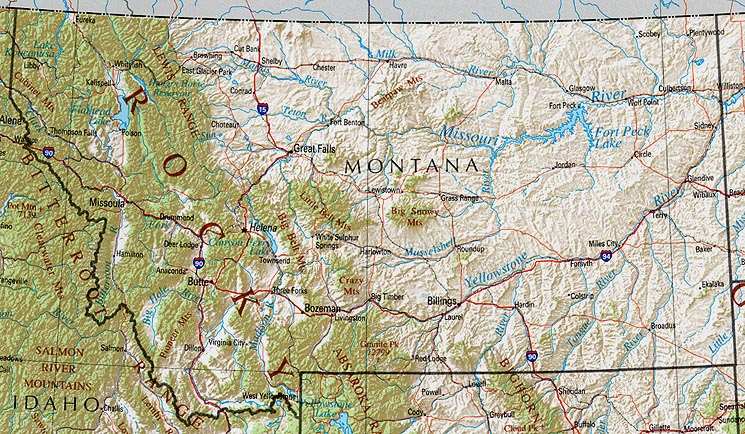 Red Clerical Needle On A Map Of Usa Montana And The Capital Of